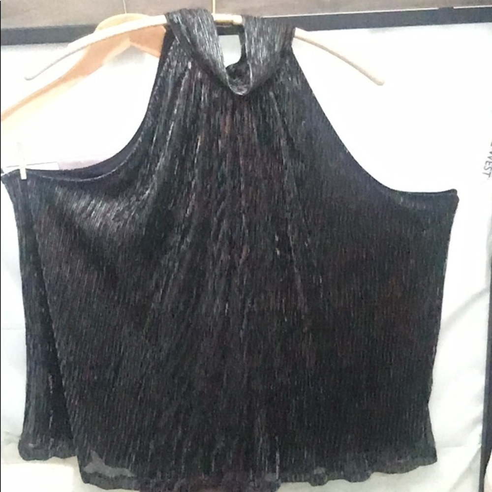 New Women’s Nine West High Halter Turtle Neck Metallic Tank Shirt - Picture 10 of 12